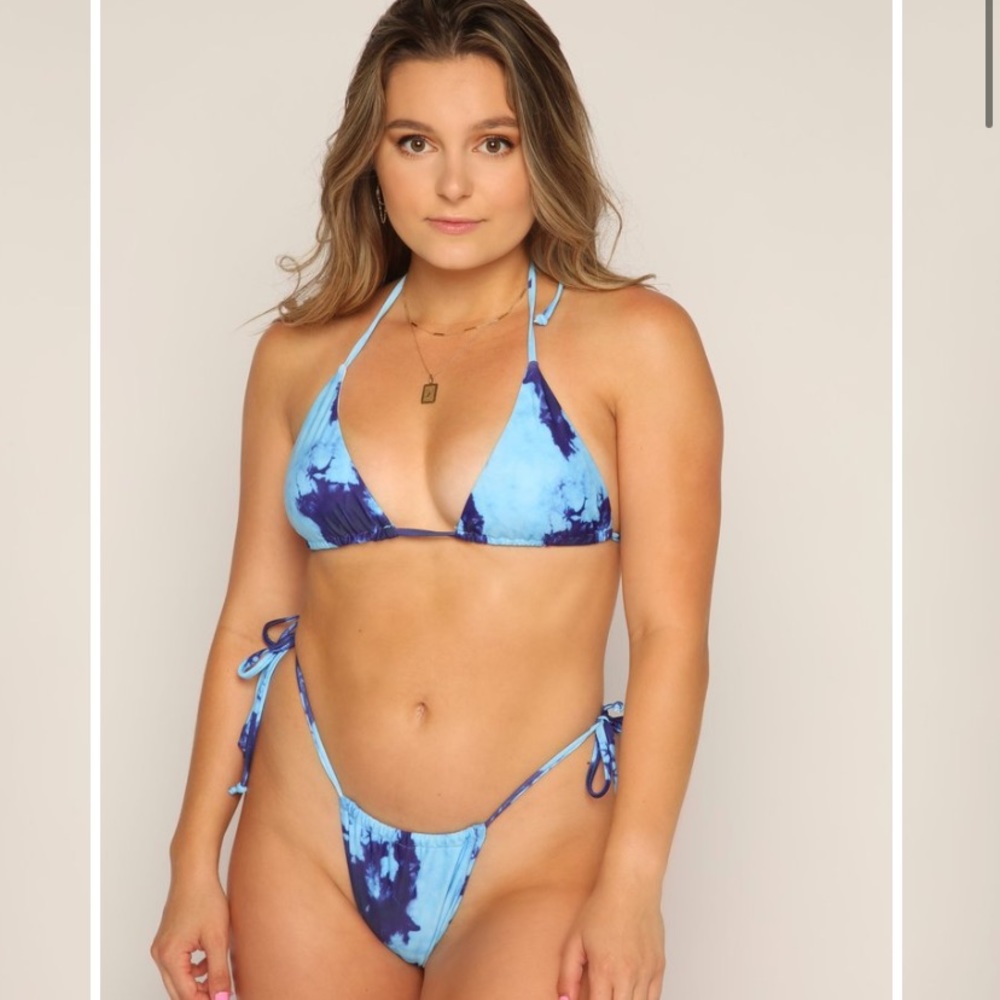 Blue tie dye bikini